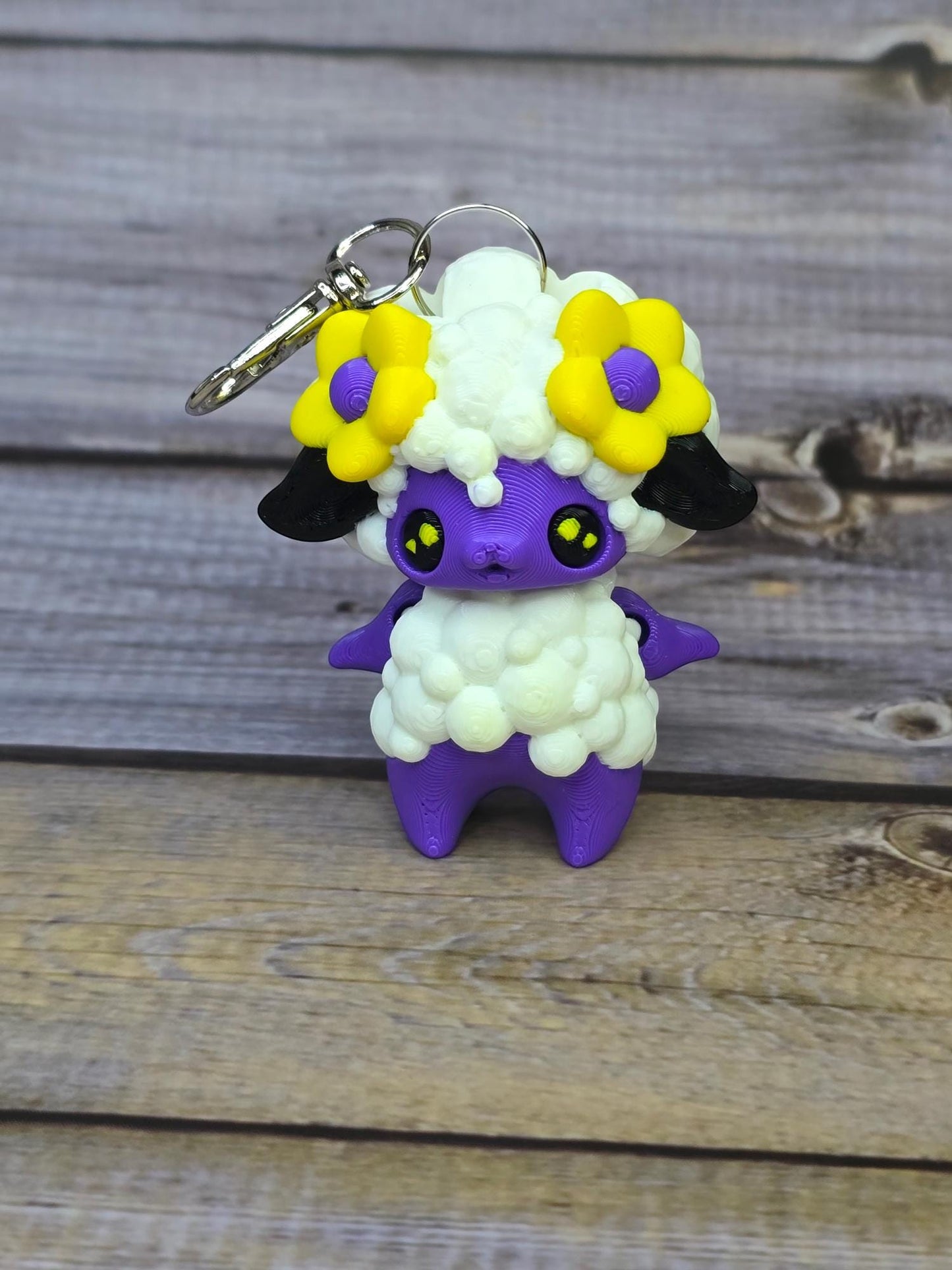 Adorable articulated Sheep Pixie Keychain