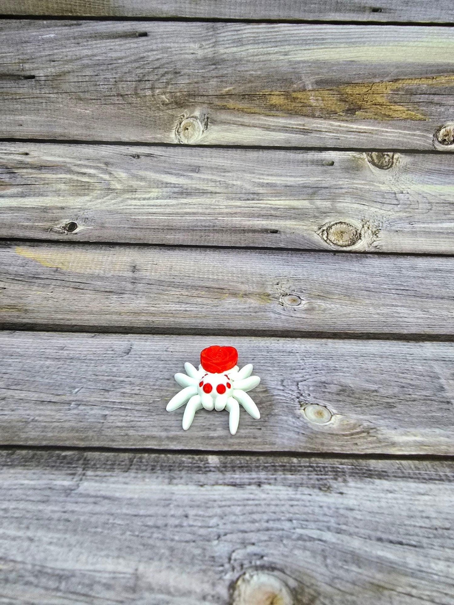 Valentine's Day Rose Spider Decor - Unique Gift, Handmade Cute Spider Ornament, Romantic Home Decor, Creepy-Cute Valentine's Decoration