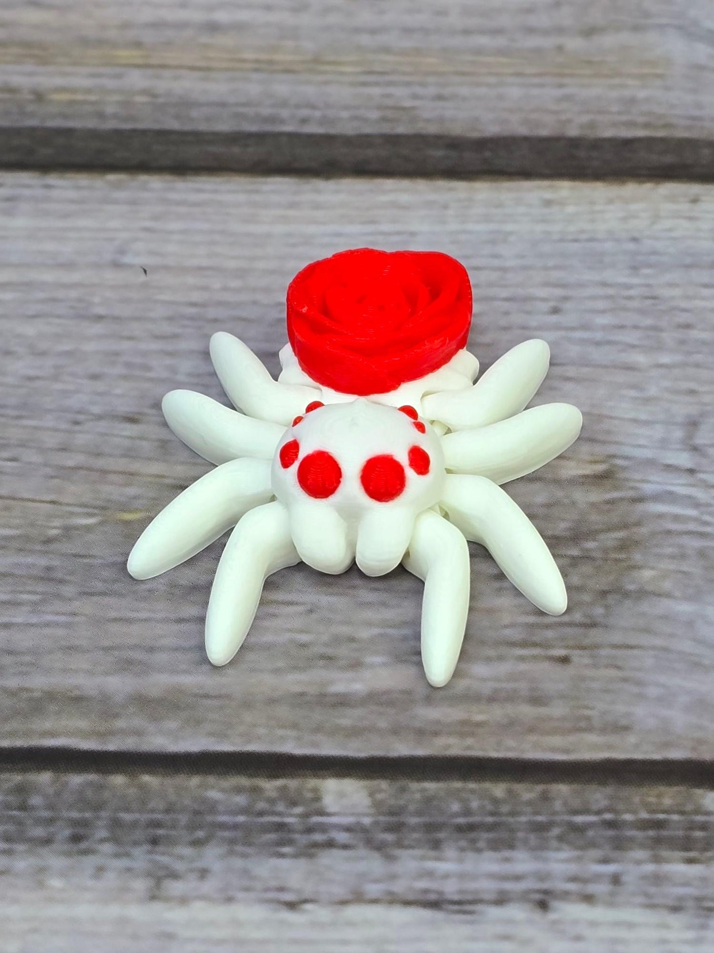 Valentine's Day Rose Spider Decor - Unique Gift, Handmade Cute Spider Ornament, Romantic Home Decor, Creepy-Cute Valentine's Decoration