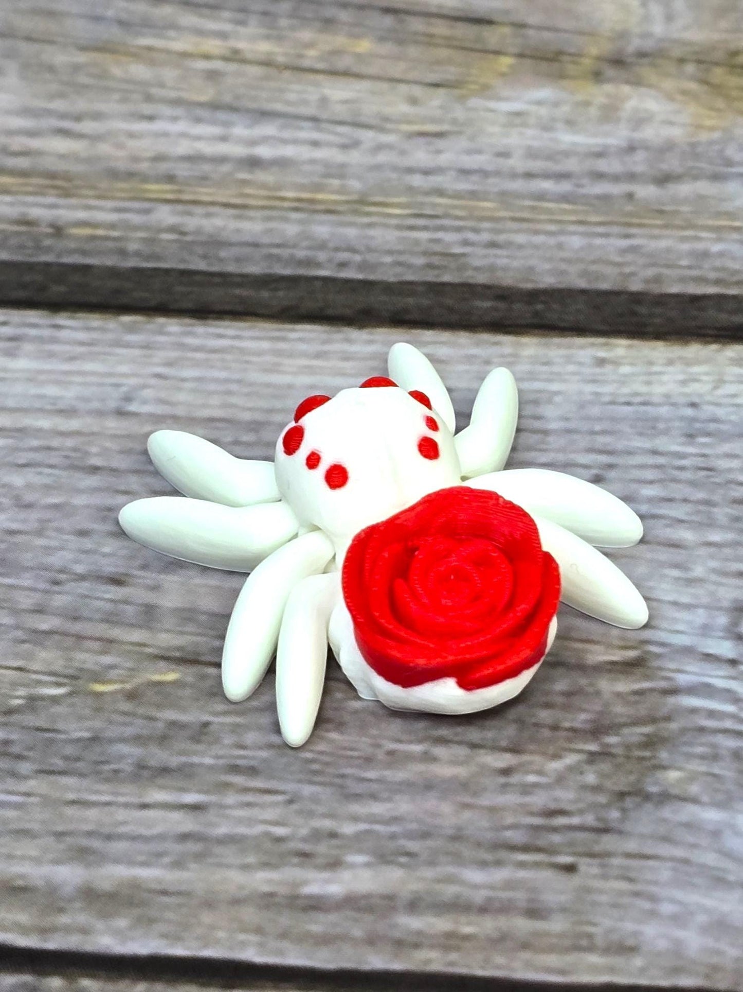 Valentine's Day Rose Spider Decor - Unique Gift, Handmade Cute Spider Ornament, Romantic Home Decor, Creepy-Cute Valentine's Decoration