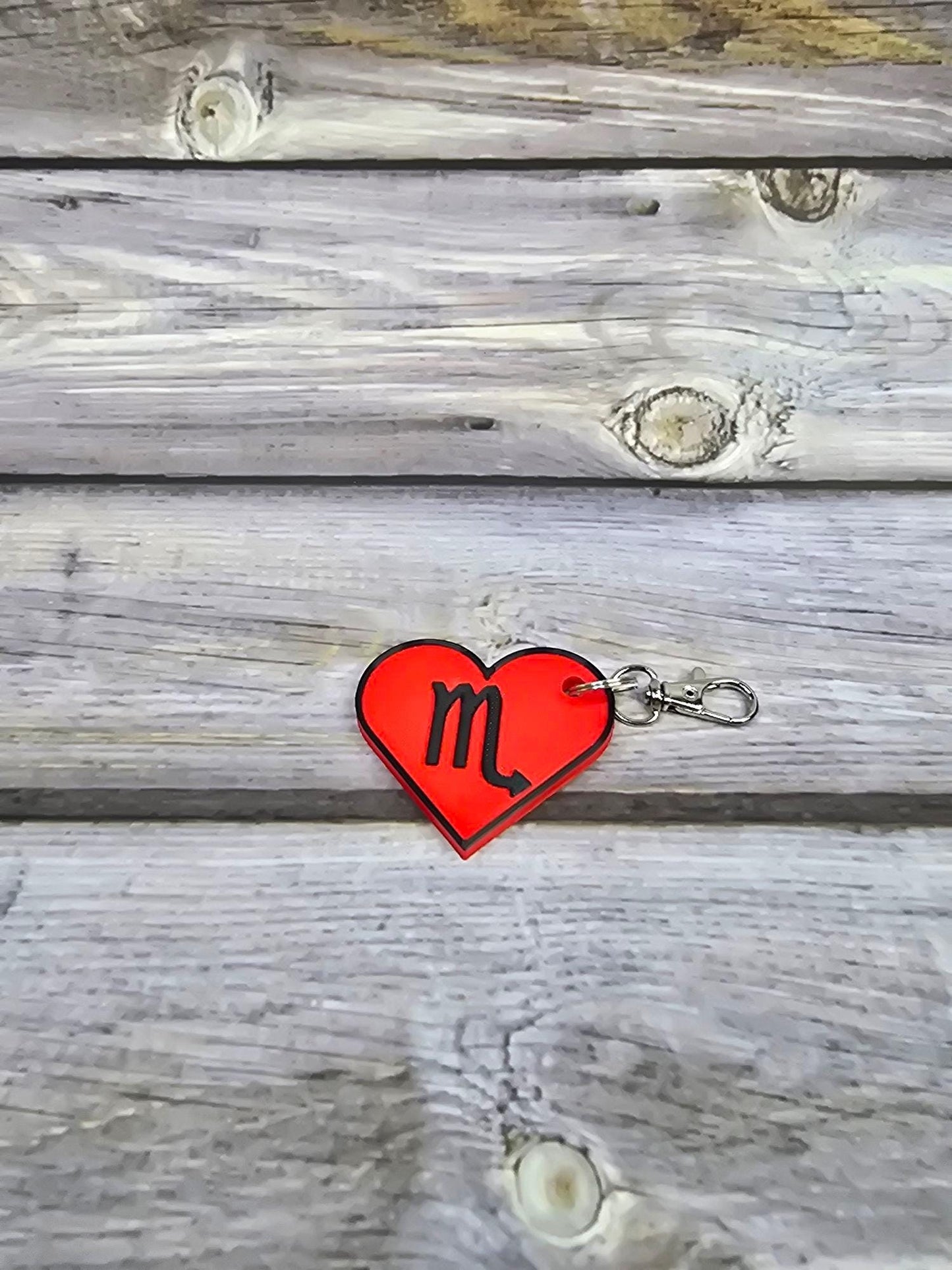 Scorpio Zodiac Sign Heart Keychain - Astrological Gift, Custom Birthstone Charm, Perfect for Scorpio Lovers