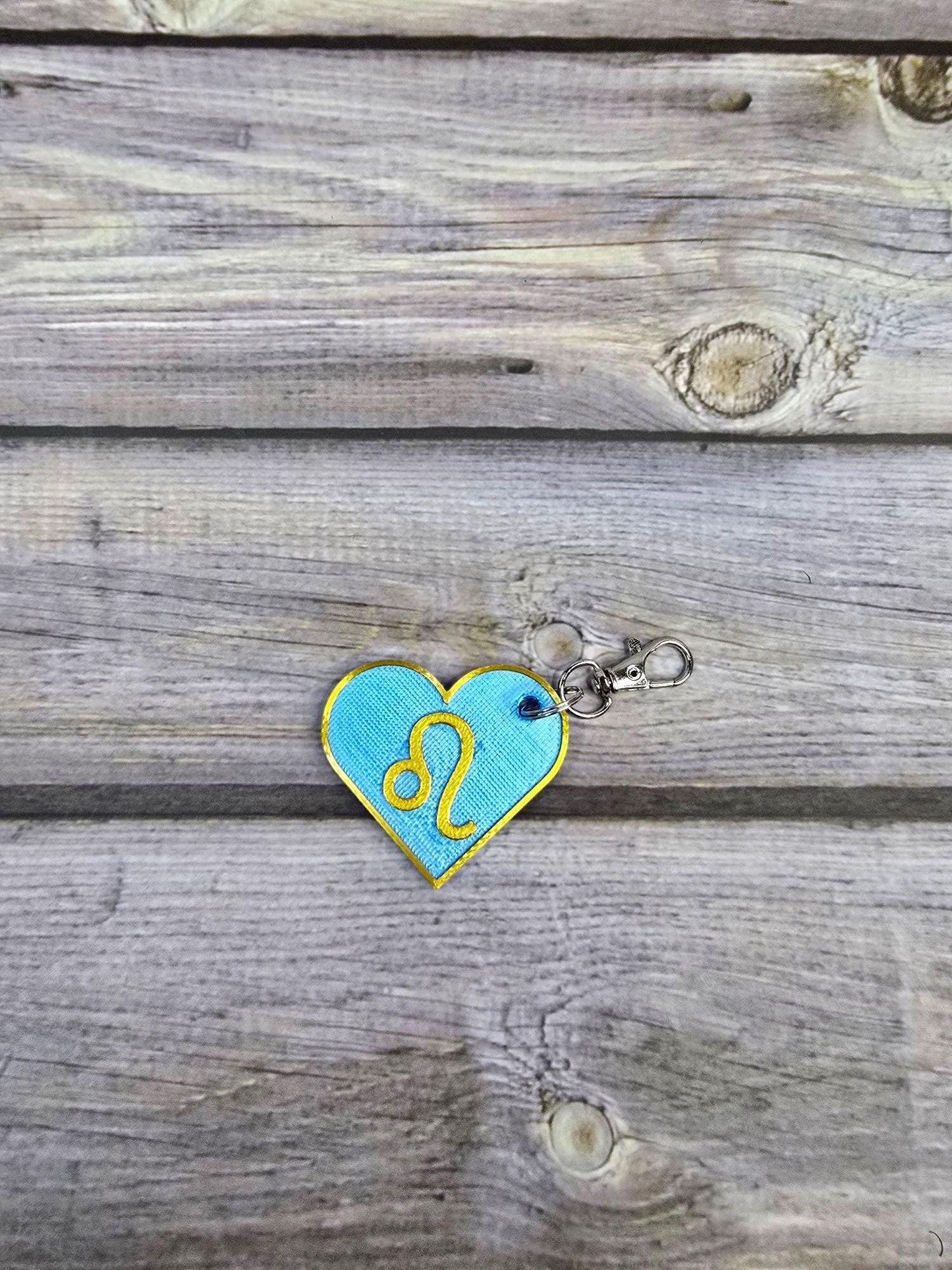 Leo Zodiac Sign Heart Keychain | Astrology Gift | Leo Birthday Keyring | Custom Star Sign Charm | Leo Lover Accessory