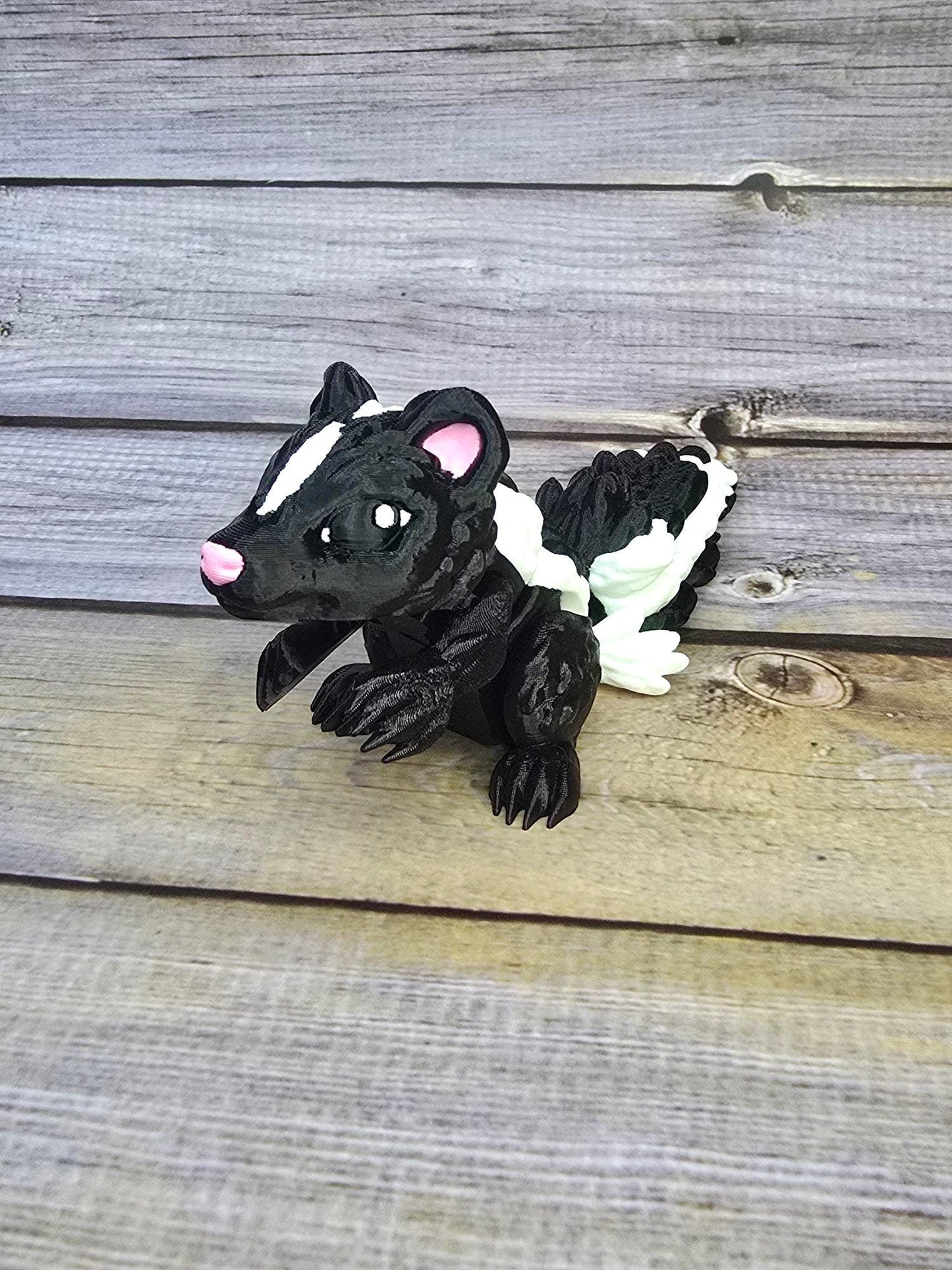 Handmade Skunk Figurine – Woodland Animal Decor, Cute Forest Creature Sculpture
