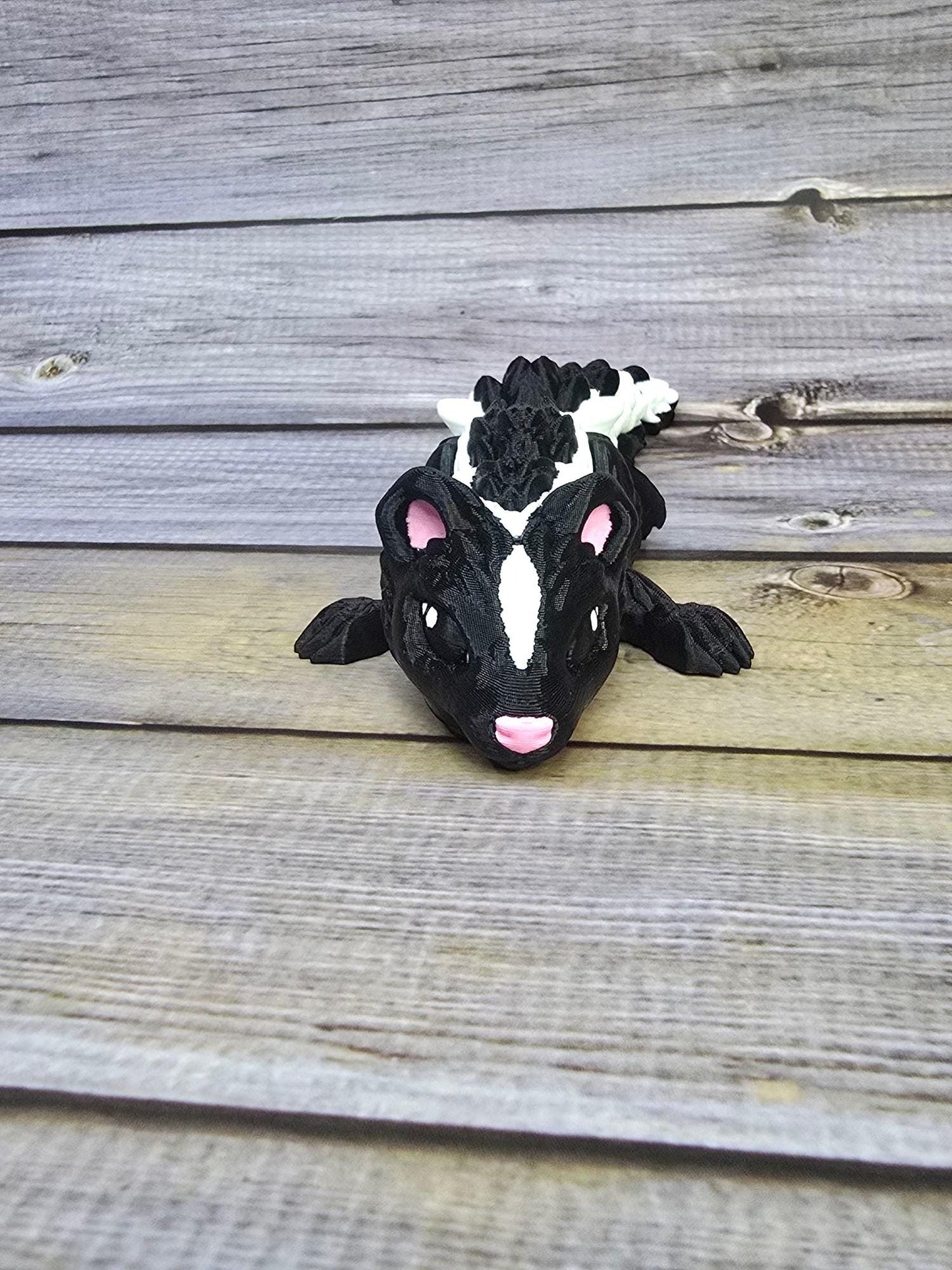 Handmade Skunk Figurine – Woodland Animal Decor, Cute Forest Creature Sculpture