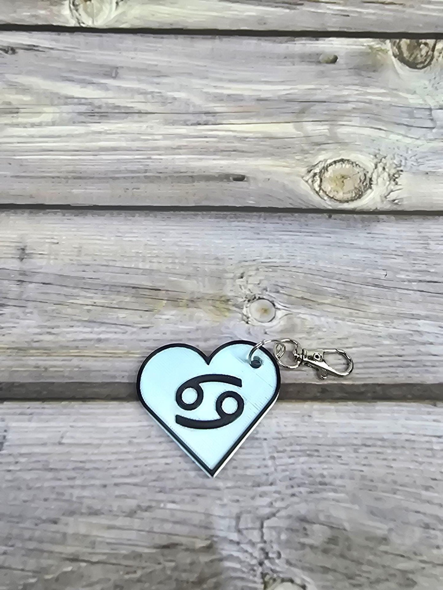 Cancer Zodiac Sign Heart Keychain – Astrology Gift, Cancer Constellation Charm, Zodiac Birthday Accessory, Celestial J