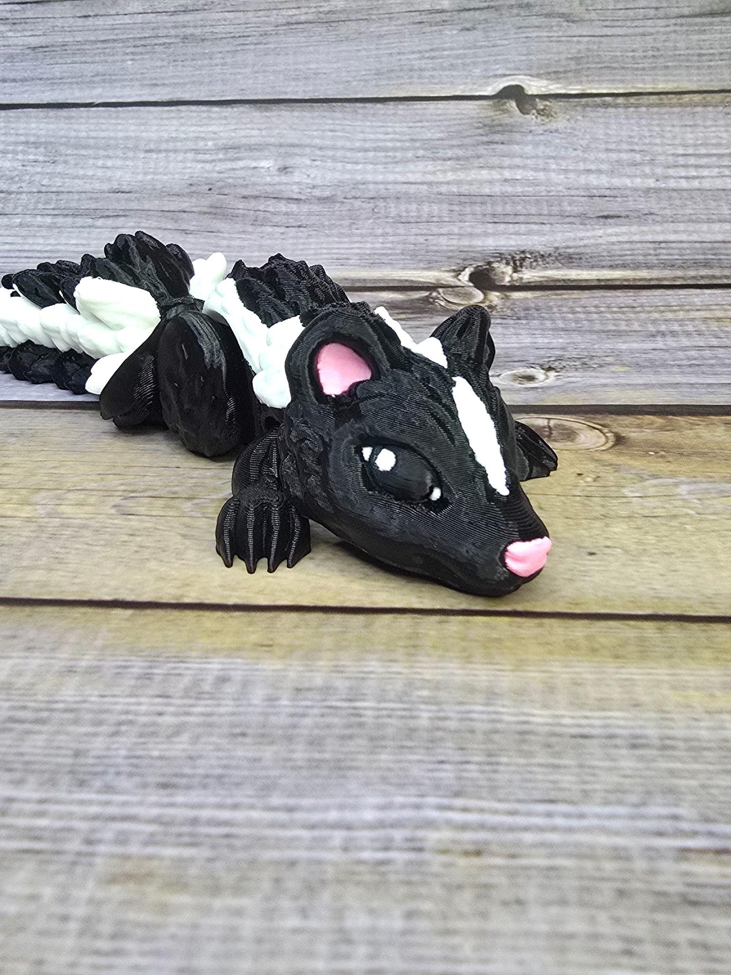 Handmade Skunk Figurine – Woodland Animal Decor, Cute Forest Creature Sculpture