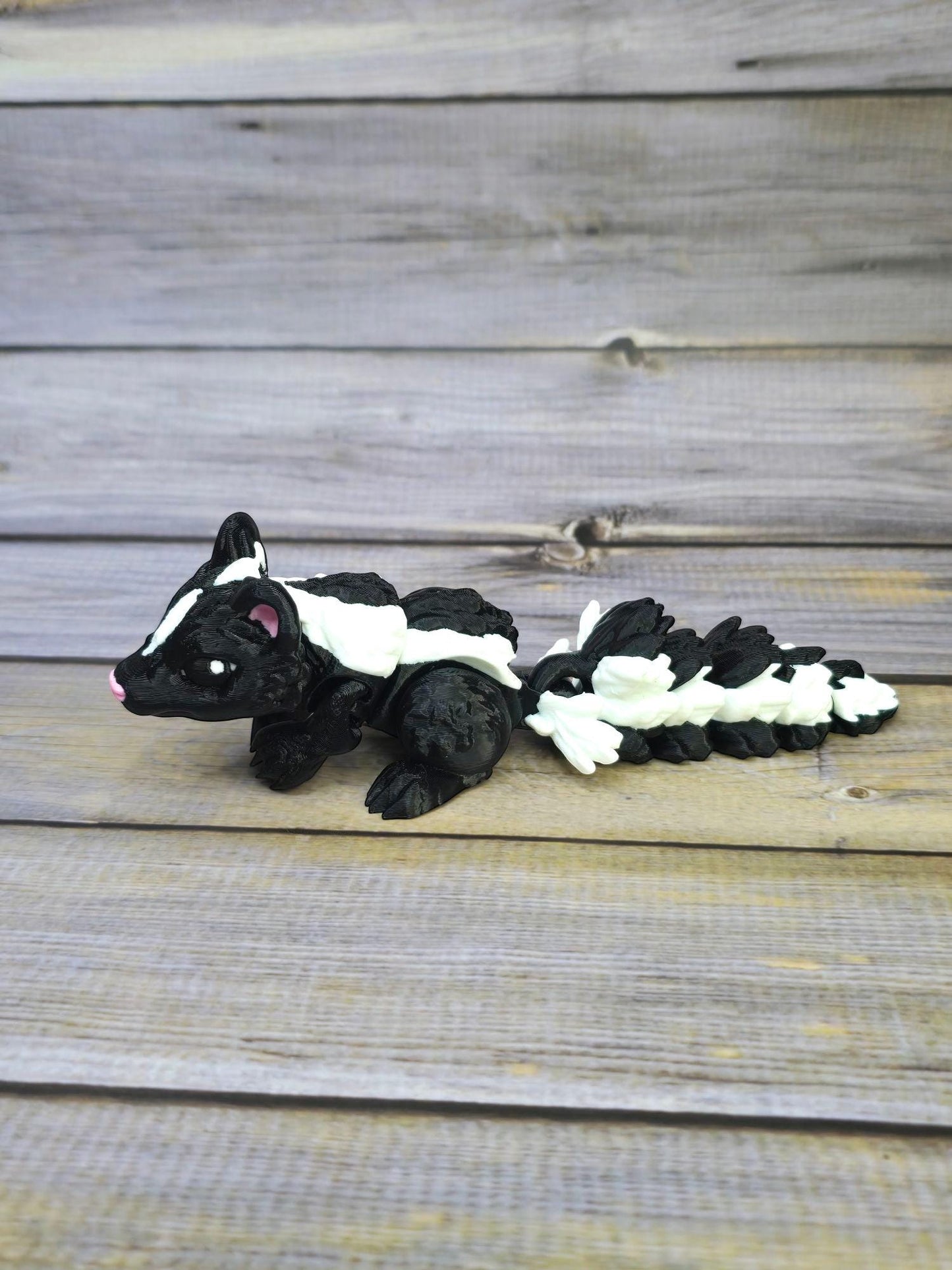 Handmade Skunk Figurine – Woodland Animal Decor, Cute Forest Creature Sculpture