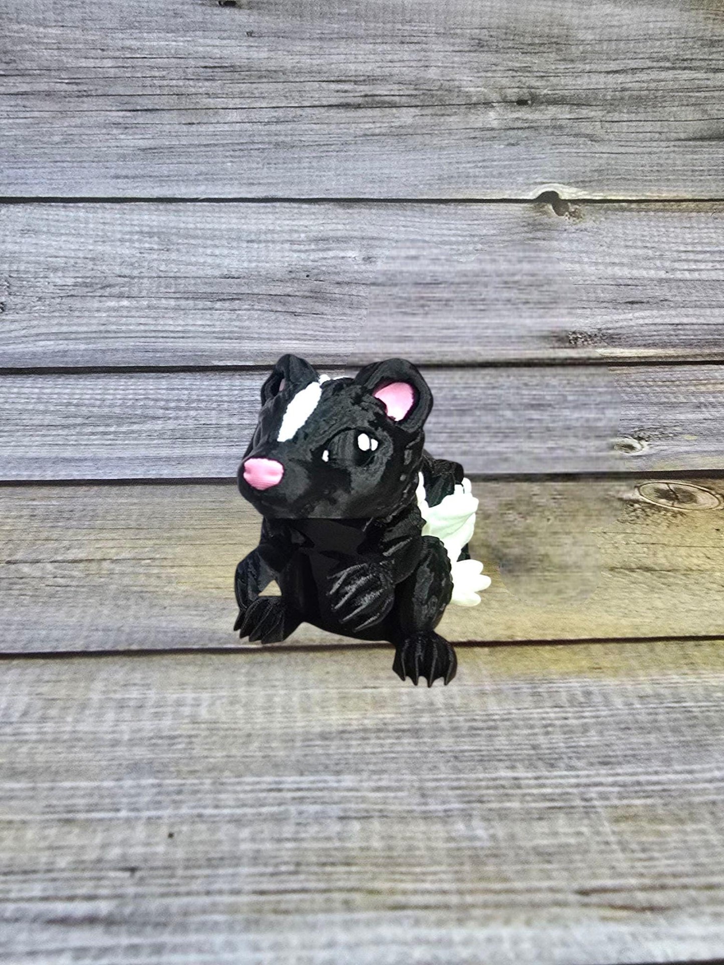 Handmade Skunk Figurine – Woodland Animal Decor, Cute Forest Creature Sculpture