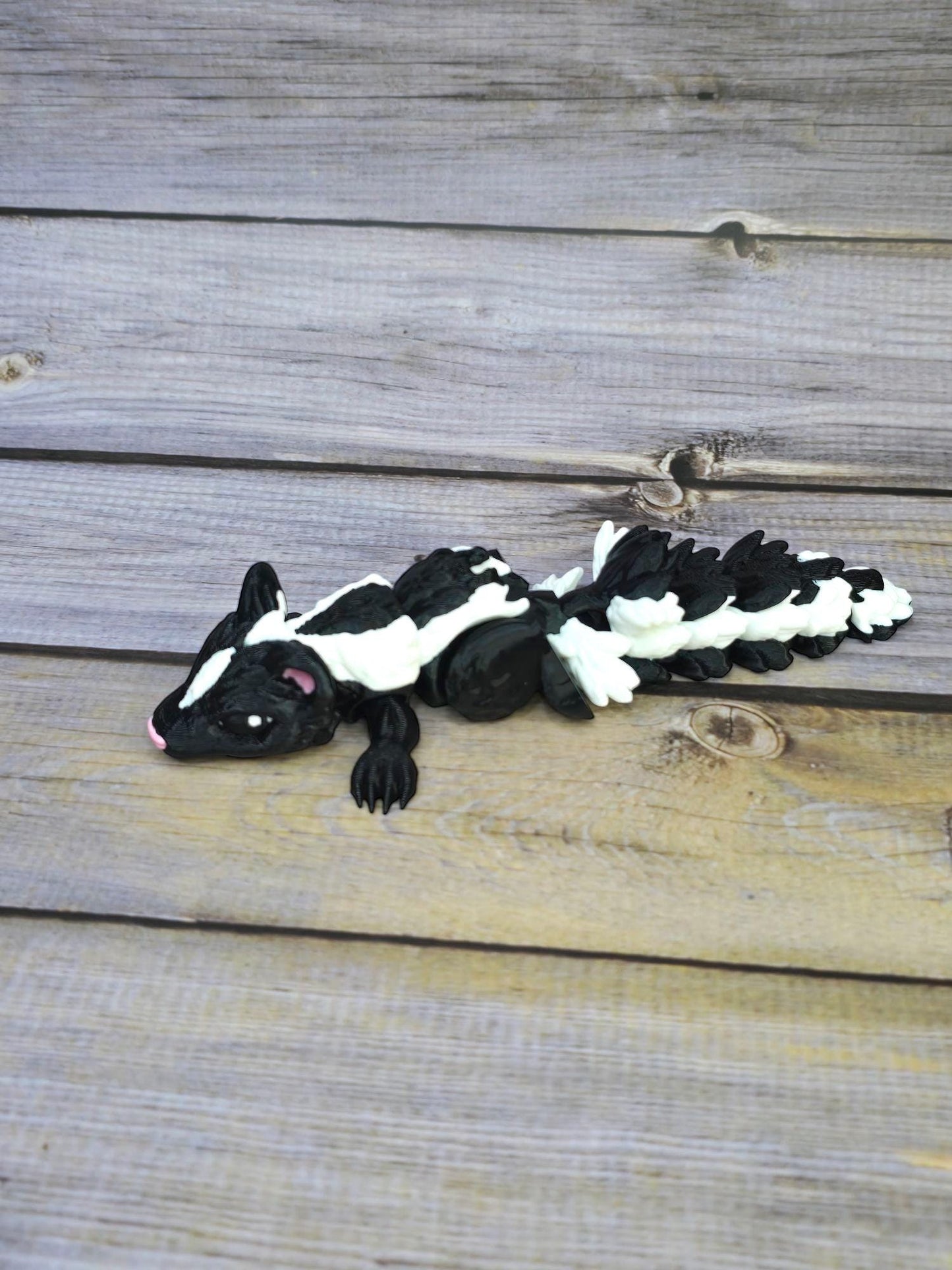 Handmade Skunk Figurine – Woodland Animal Decor, Cute Forest Creature Sculpture