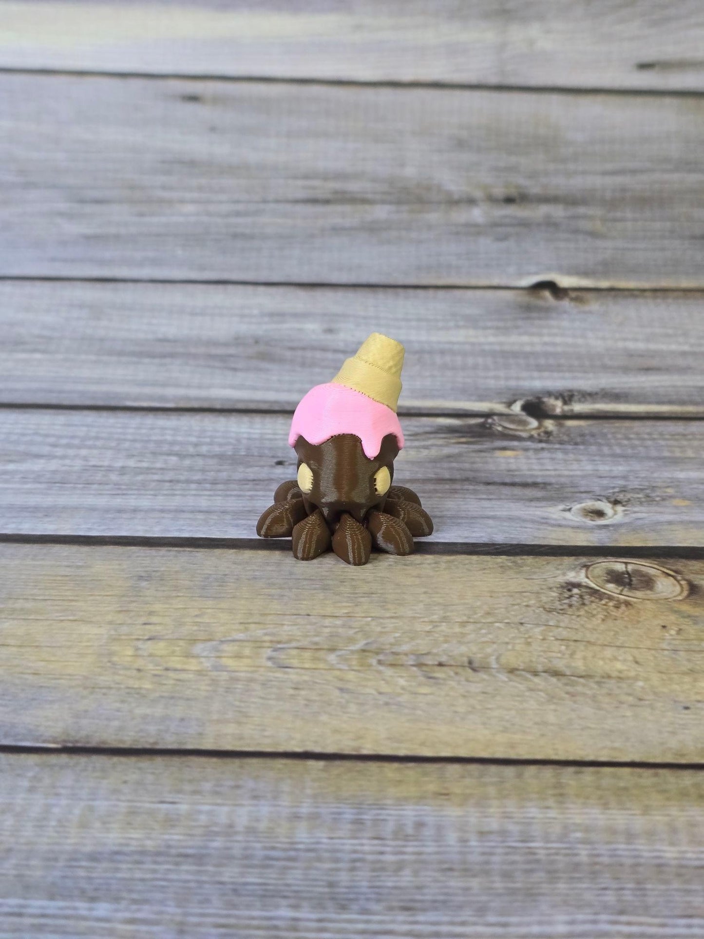 3D Printed Articulated Ice Cream Octopus – Cute Dessert Creature Collectible