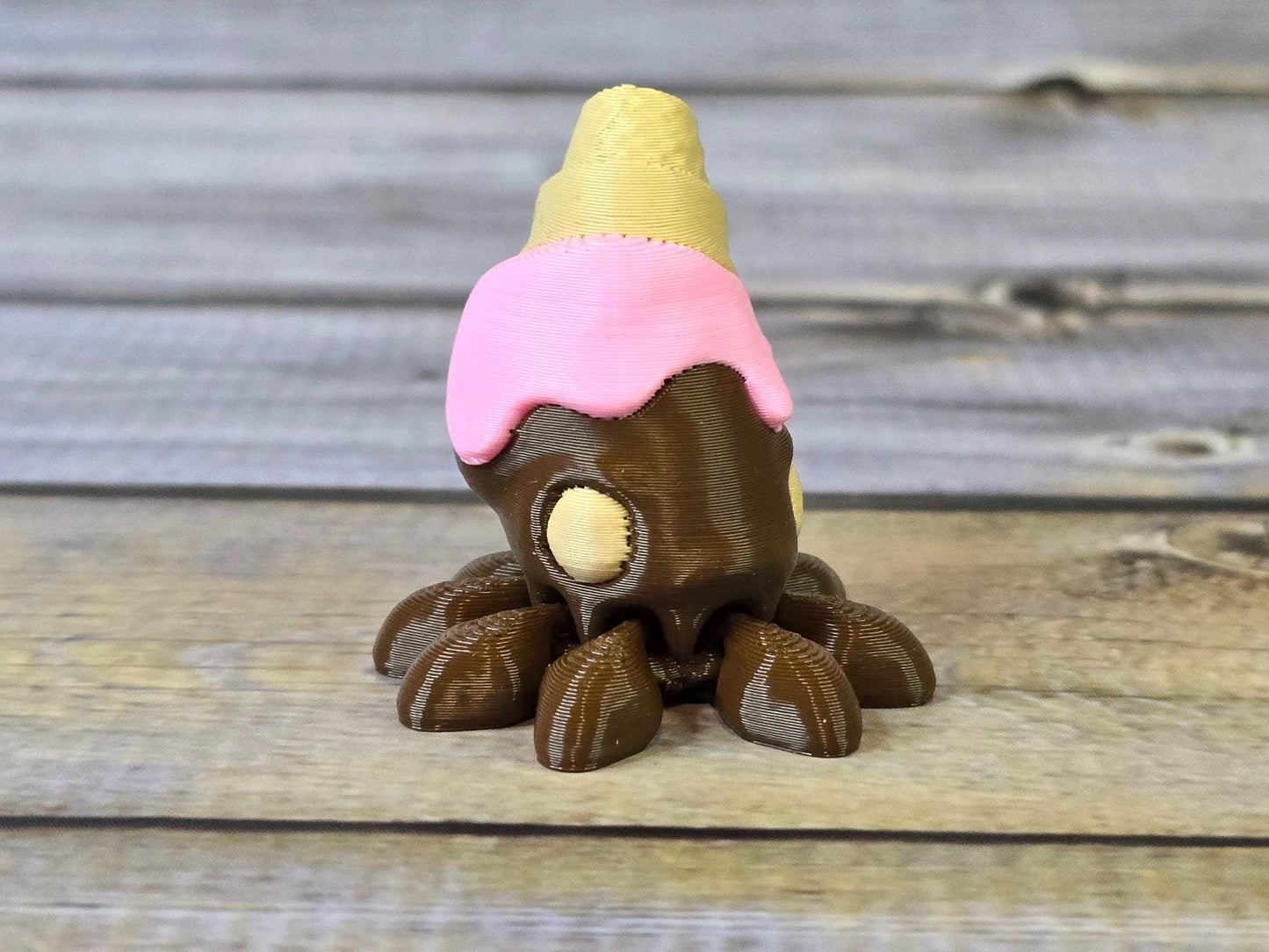 3D Printed Articulated Ice Cream Octopus – Cute Dessert Creature Collectible