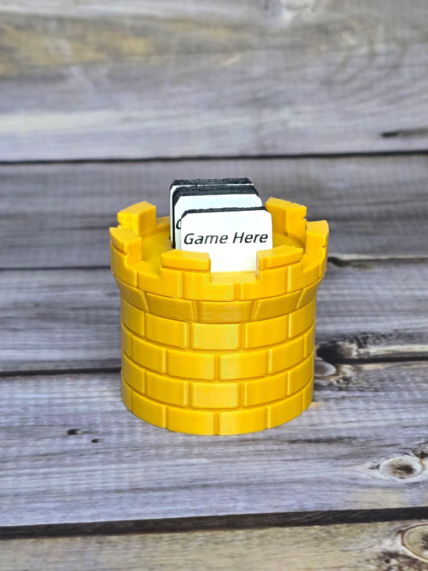 3D Printed Castle Game Cartridge Holder – Retro Tower Organizer for Game Storage