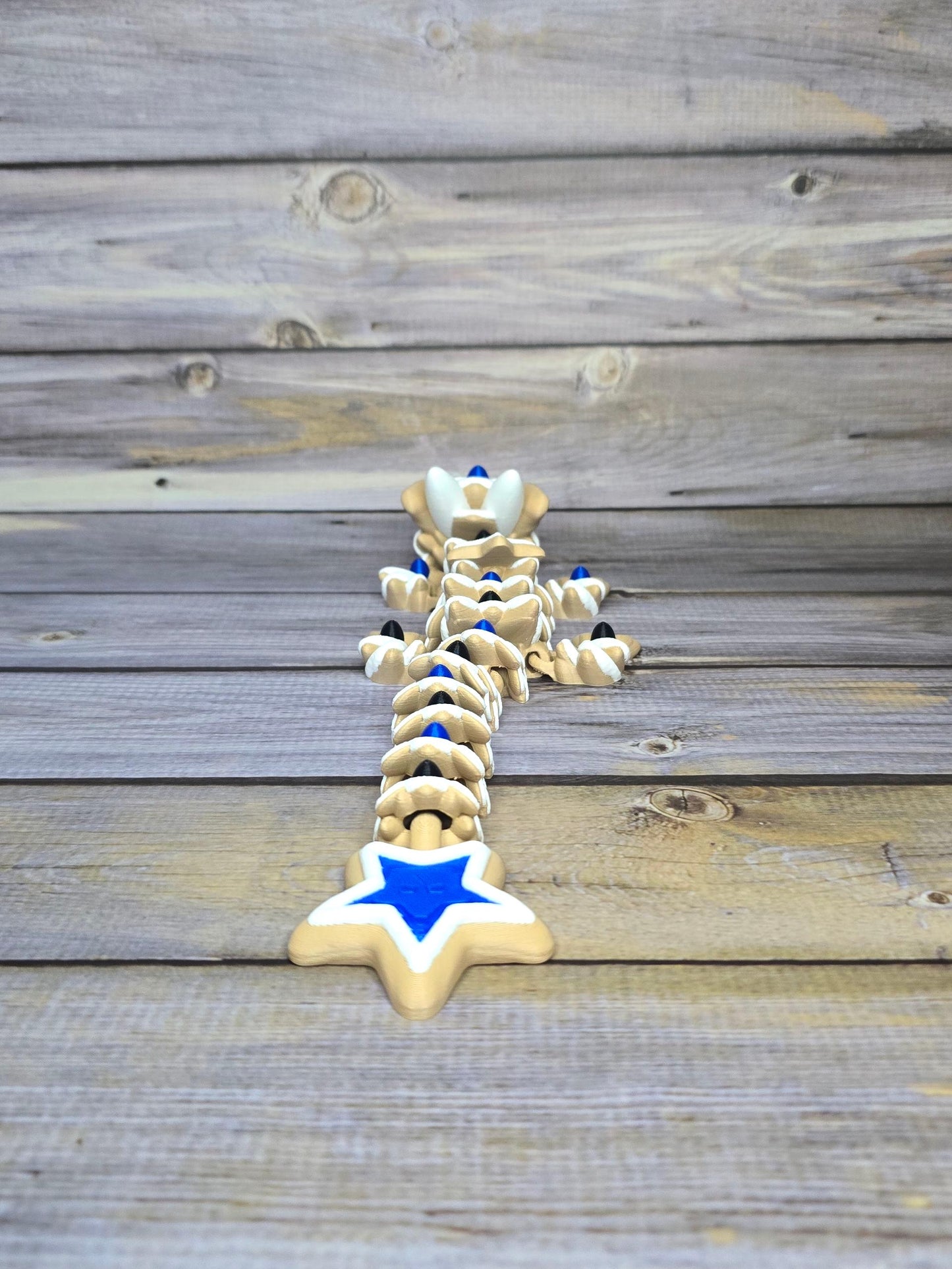 3D Printed Articulated Star Dragon β Poseable Fantasy Toy, Celestial Dragon Figure, Handmade Fidget Collectible