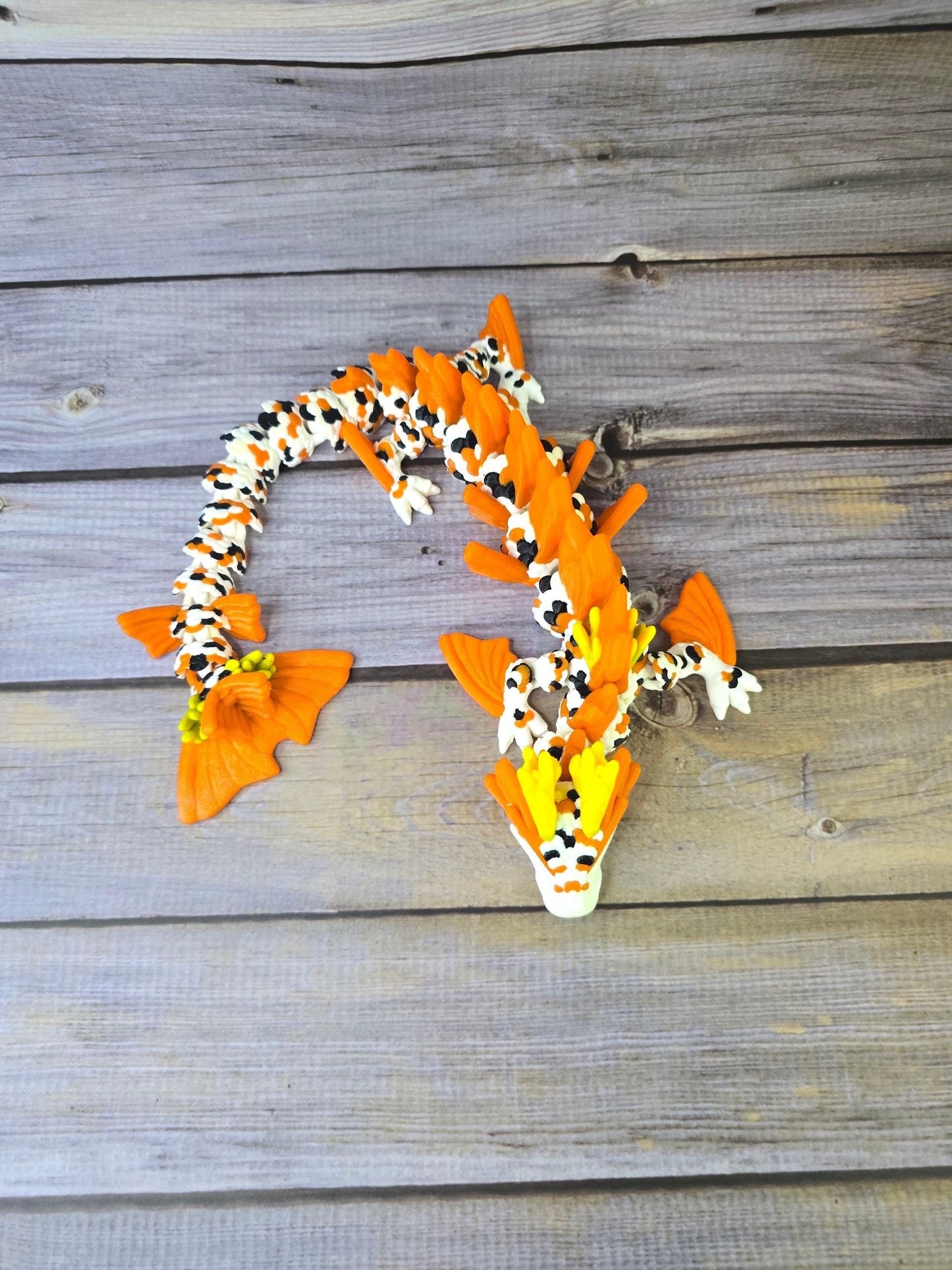 3D Printed Articulated Koi Dragon – Poseable Japanese Dragon Toy, Colorful Fantasy Collectible, Fidget Desk Pet