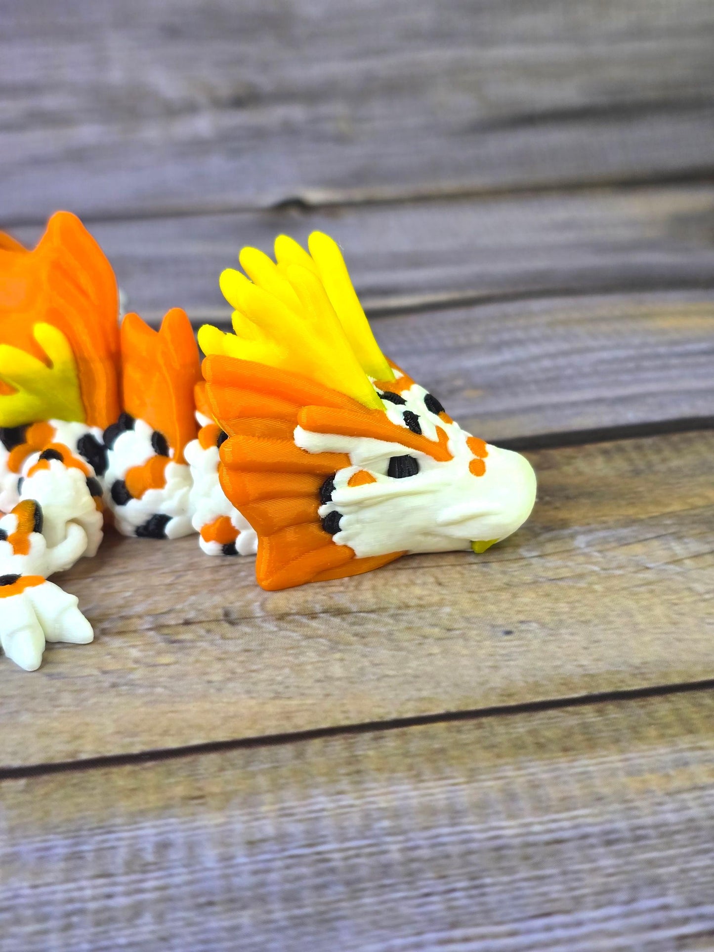 3D Printed Articulated Koi Dragon – Poseable Japanese Dragon Toy, Colorful Fantasy Collectible, Fidget Desk Pet