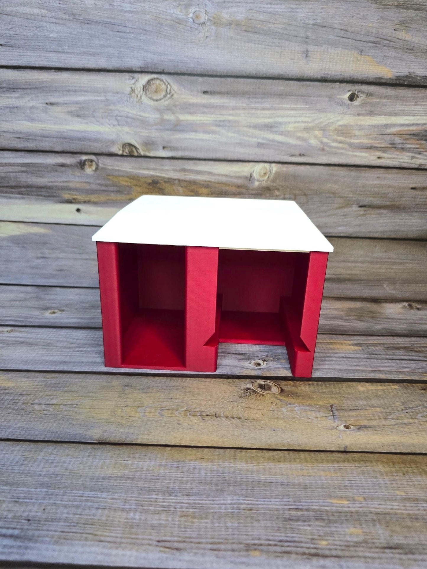 CardCare Center – 3D Printed Sleeve & Toploader Dispenser – Trading Card Organizer Box – Dual Slot Storage for Penny Sleeves - Toploaders