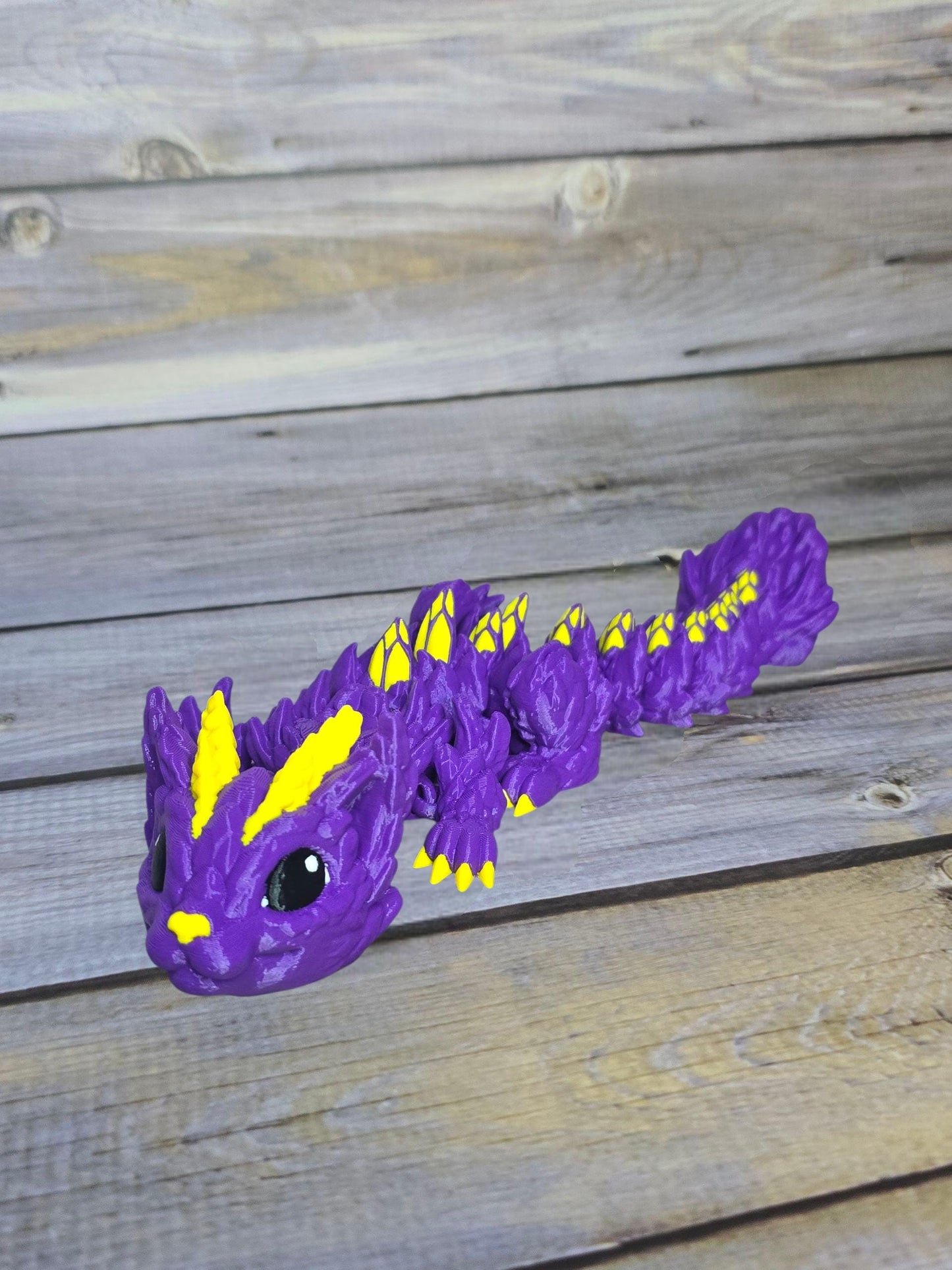 3D Printed Articulated Cat Dragon | Flexible Fantasy Creature Toy | Cute Desk Pet or Collectible