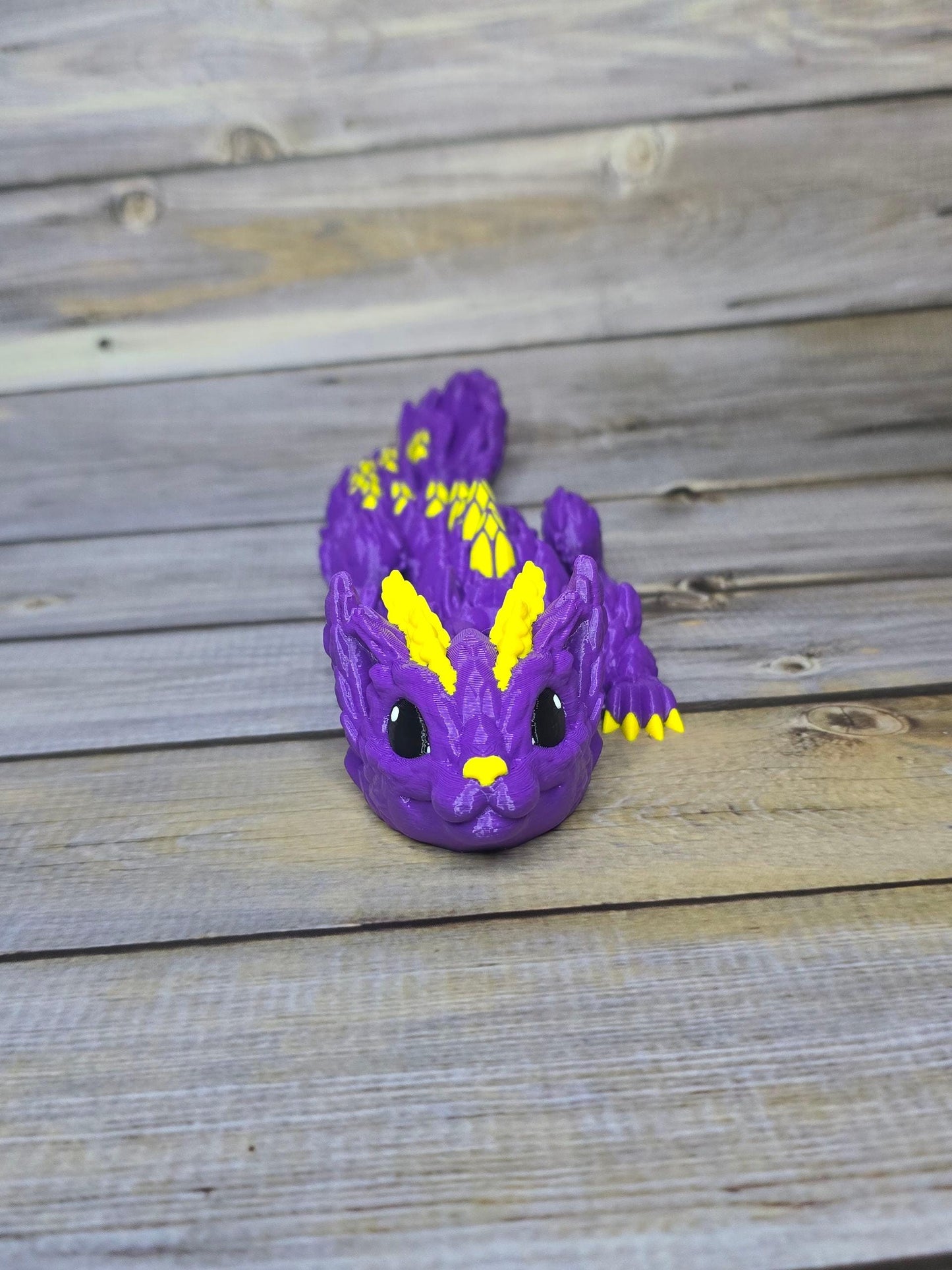 3D Printed Articulated Cat Dragon | Flexible Fantasy Creature Toy | Cute Desk Pet or Collectible