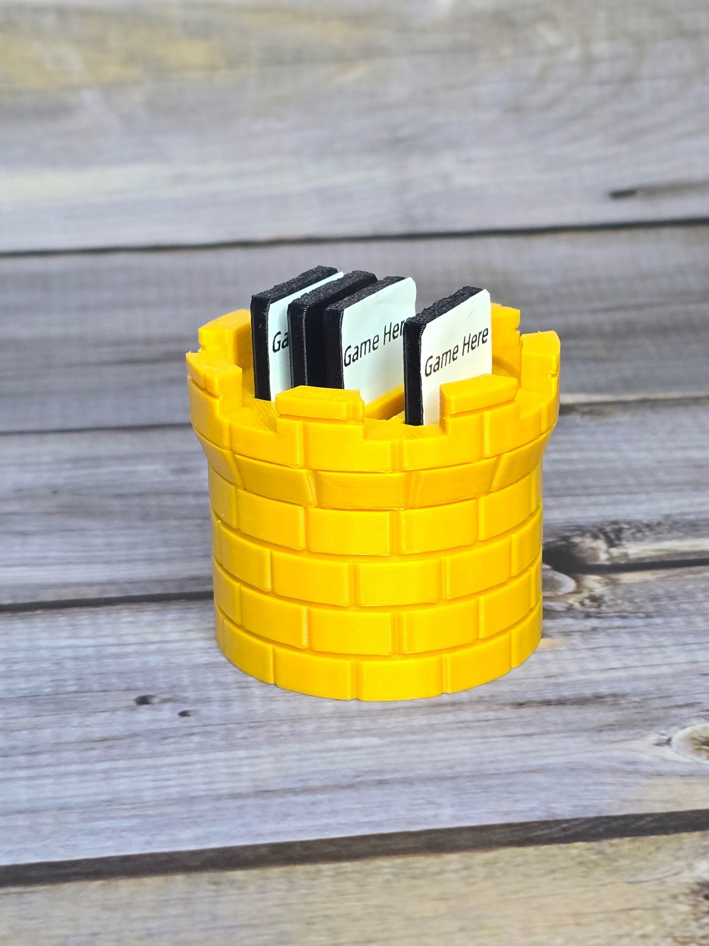 3D Printed Castle Game Cartridge Holder – Retro Tower Organizer for Game Storage