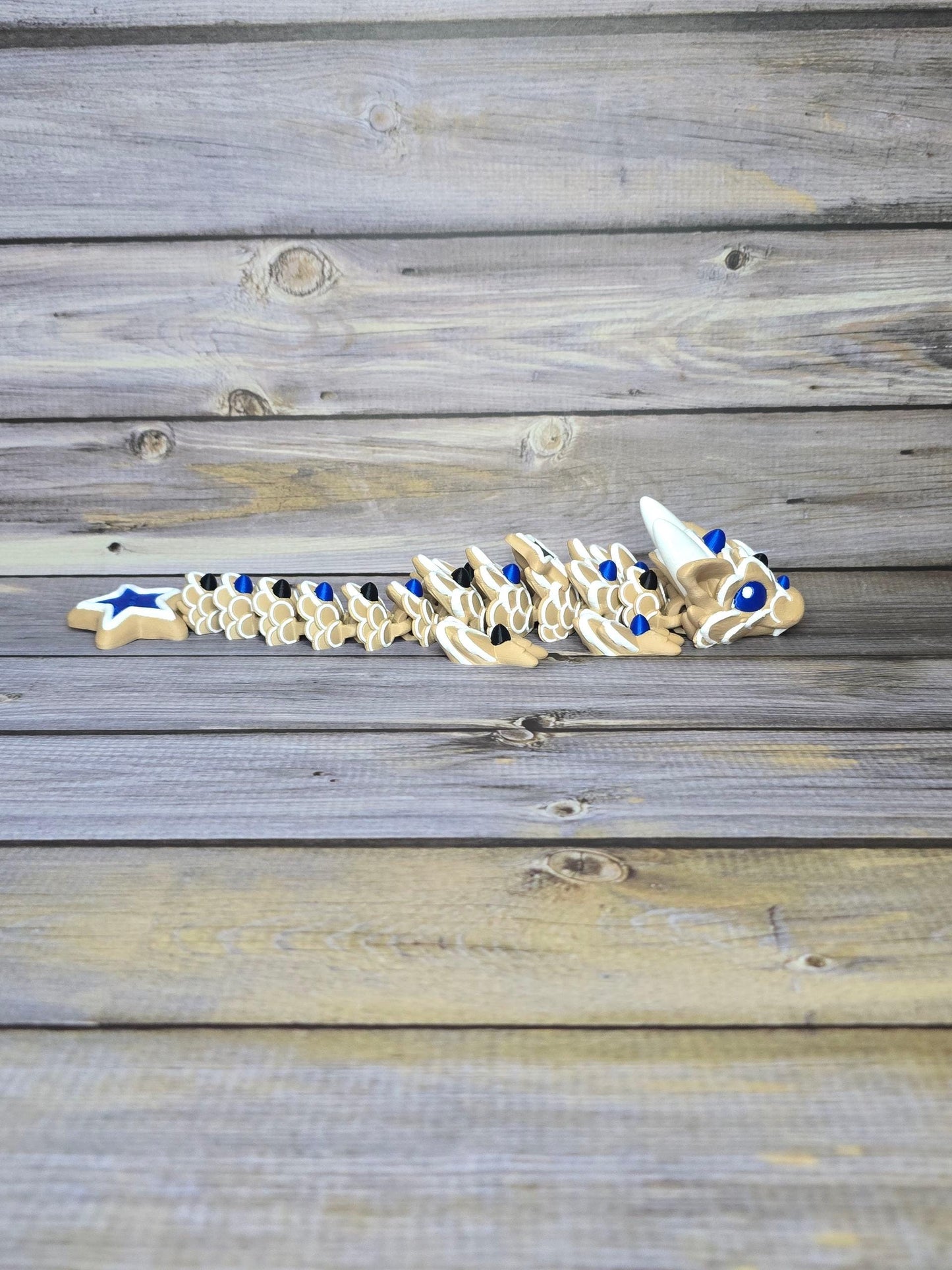 3D Printed Articulated Star Dragon β Poseable Fantasy Toy, Celestial Dragon Figure, Handmade Fidget Collectible