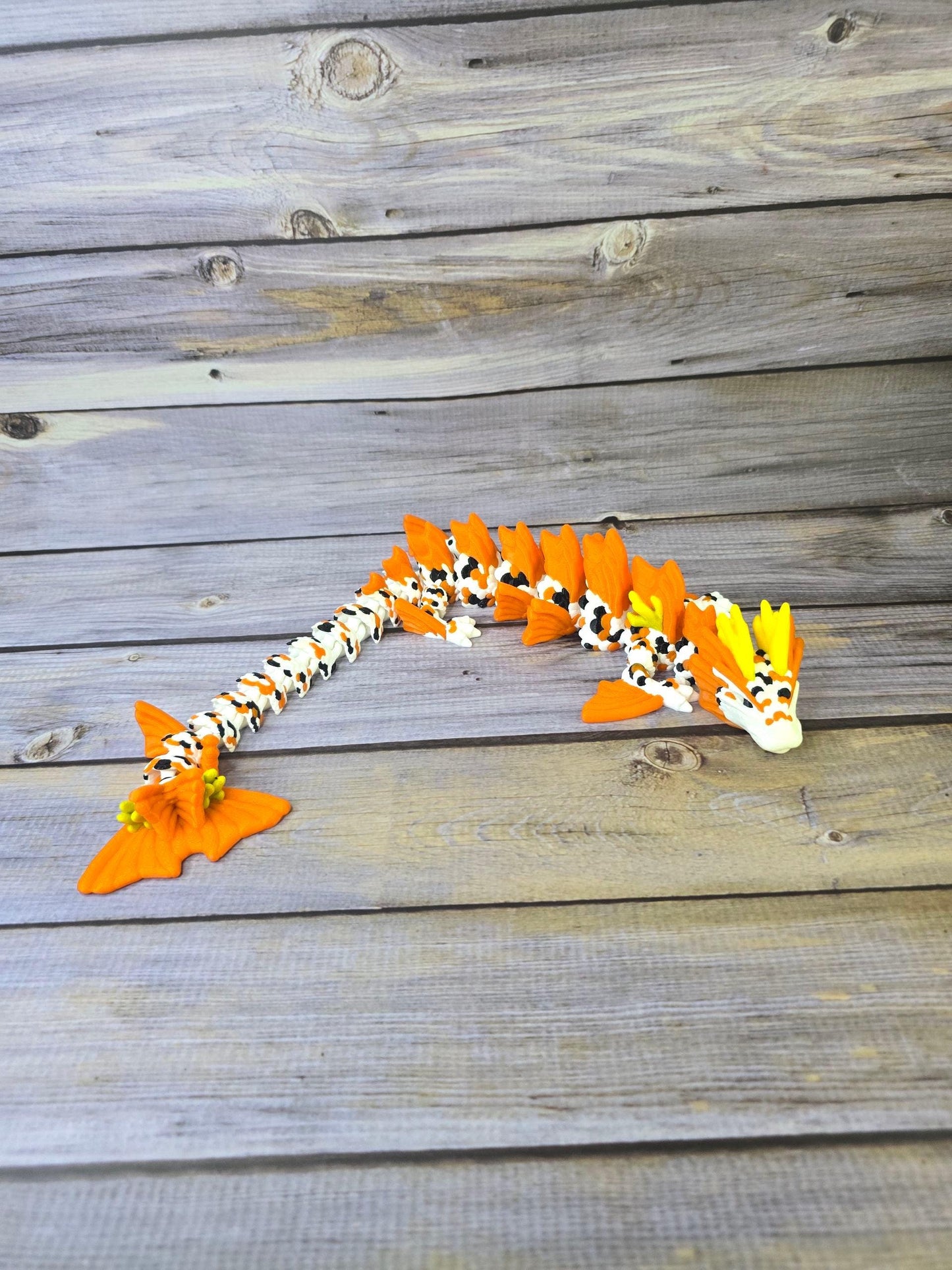 3D Printed Articulated Koi Dragon – Poseable Japanese Dragon Toy, Colorful Fantasy Collectible, Fidget Desk Pet