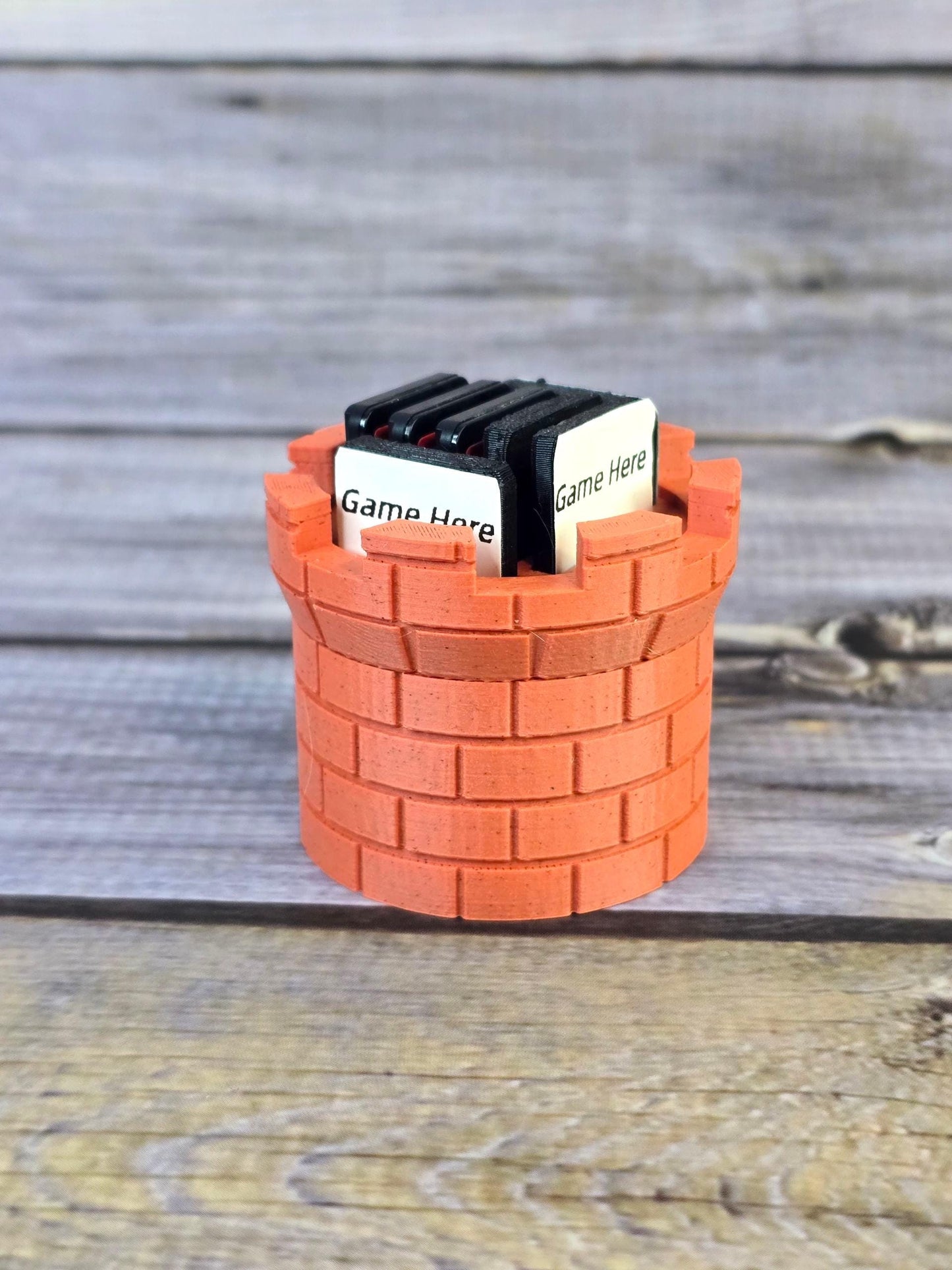3D Printed Castle Game Cartridge Holder – Retro Tower Organizer for Game Storage
