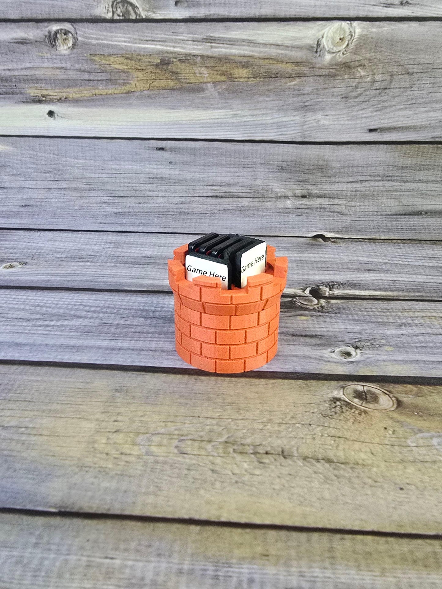 3D Printed Castle Game Cartridge Holder – Retro Tower Organizer for Game Storage