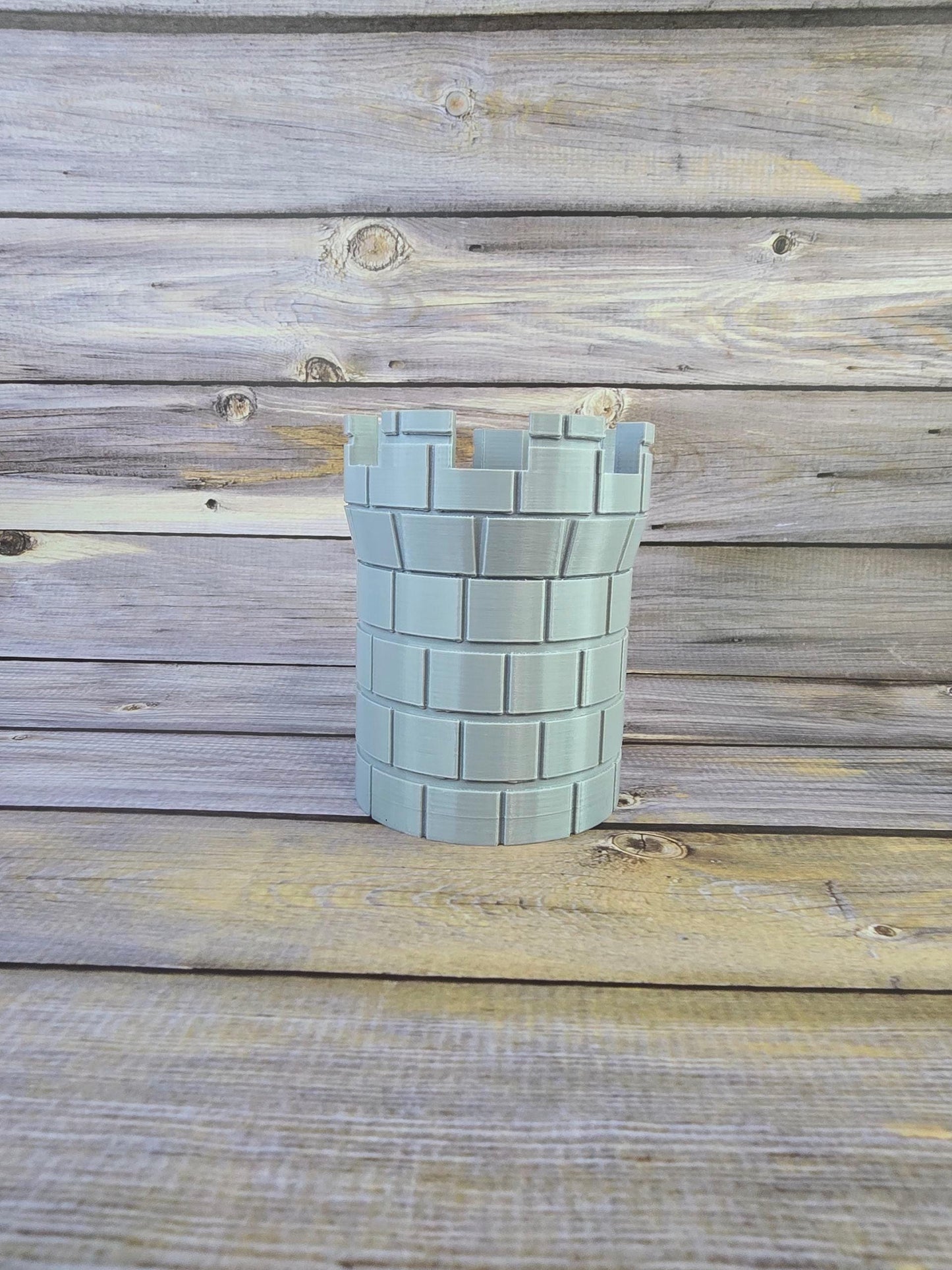 3D Printed Castle Tower Pen Holder – Medieval Desk Organizer for Office, School, or Art Supplies