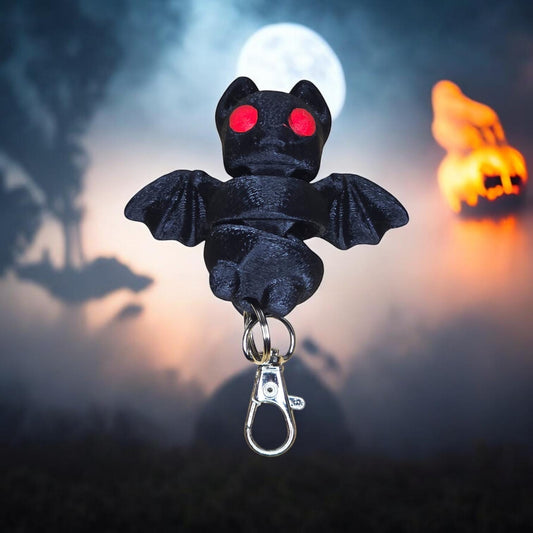 Mini Bat Keychain - 3D Printed Halloween Decor