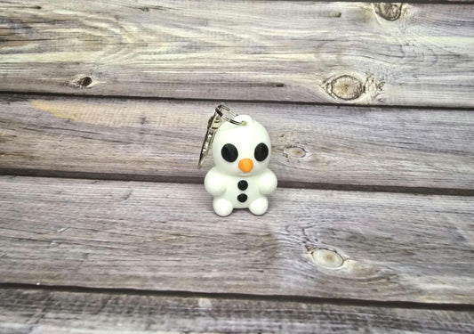 3D Printed Snowman Keychain - Cute Winter Accessory, Holiday Gift, Unique Christmas Gift, Stocking Stuffer Idea