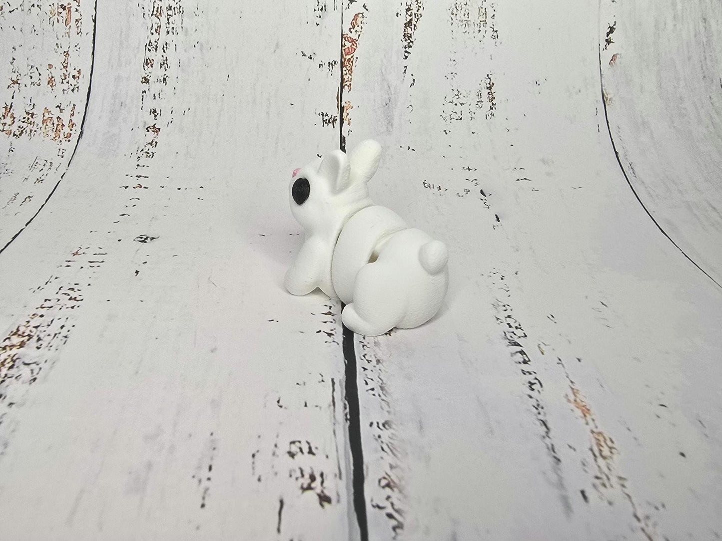 3D Printed Mini Articulated Bunny - Poseable Figurine, Cute Desk Toy, Fidget Gift