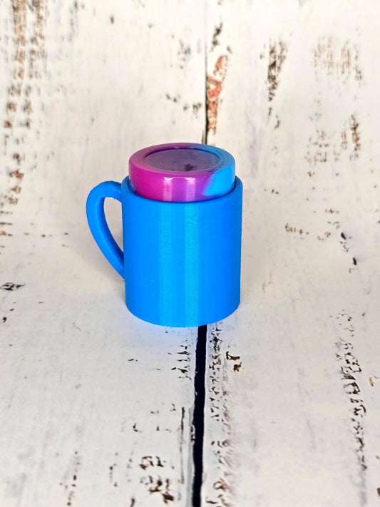 3D Printed Coffee Mug for 5ml Silicone Container | Compact Catcher Accessory | Unique Design