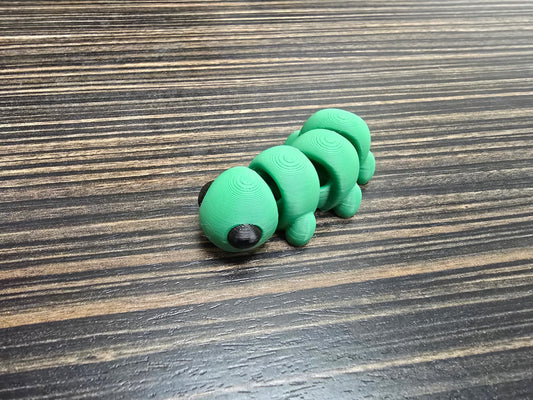 3D Printed Articulated Mini Caterpillar Toy - Flexible Fidget Desk Decoration