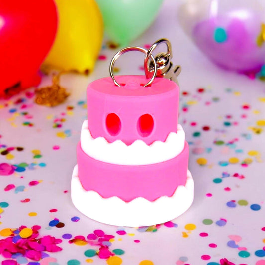 Birthday Cake Keychain - Cute Dessert Keychain - Miniature Cake Charm