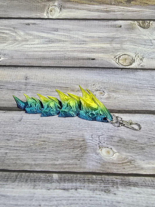Baby Sea Serpent Articulated Keychain – Flexible, Poseable Mythical Creature Keychain – Unique Sea Monster Charm for Keyring or Backpack