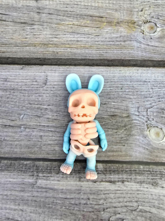 Articulated Tiny Easter Skeleton - Handmade Miniature Skeleton Figurine for Easter Decor, Unique Gift Idea