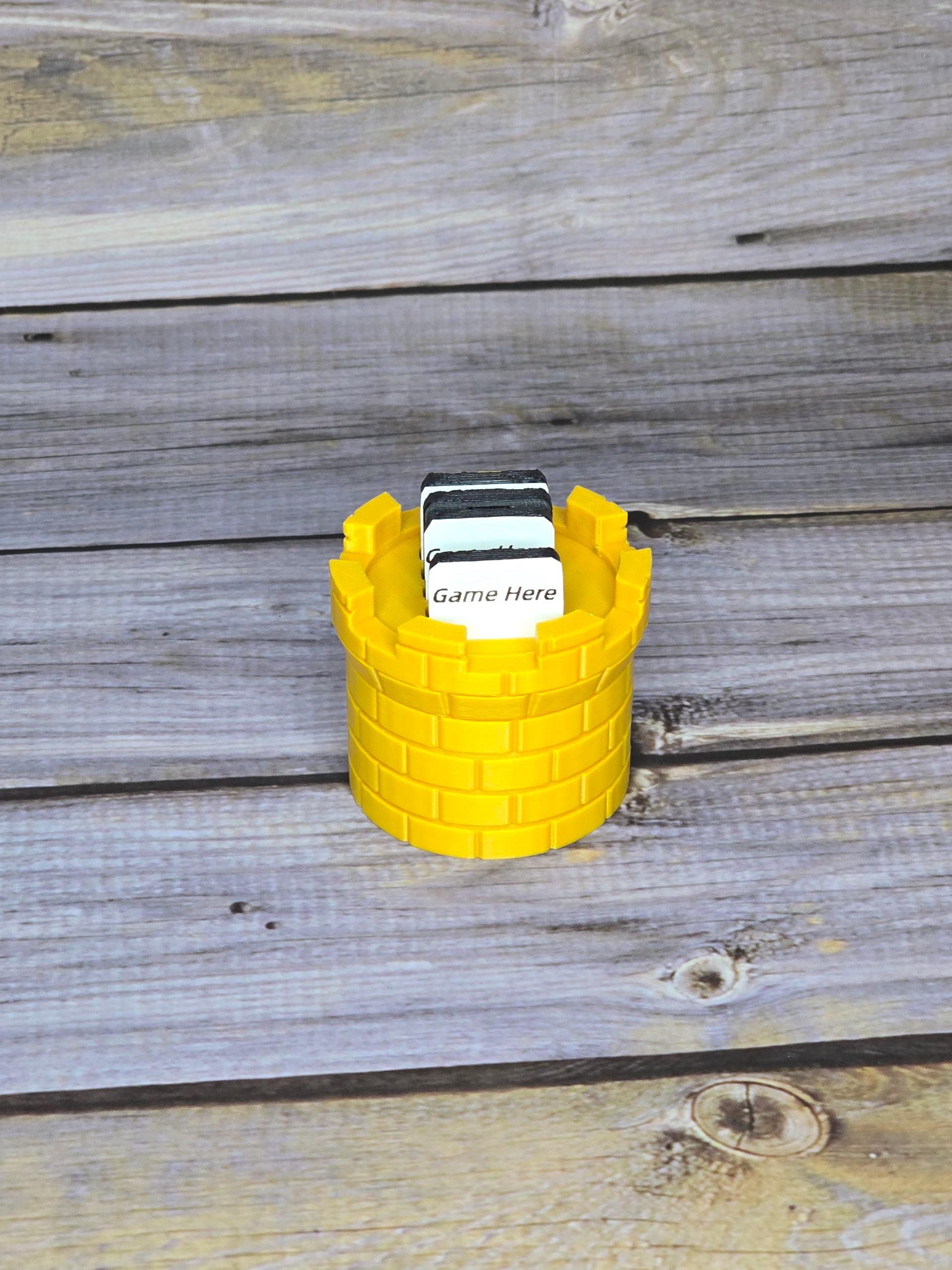 3D Printed Castle Game Cartridge Holder – Retro Tower Organizer for Game Storage