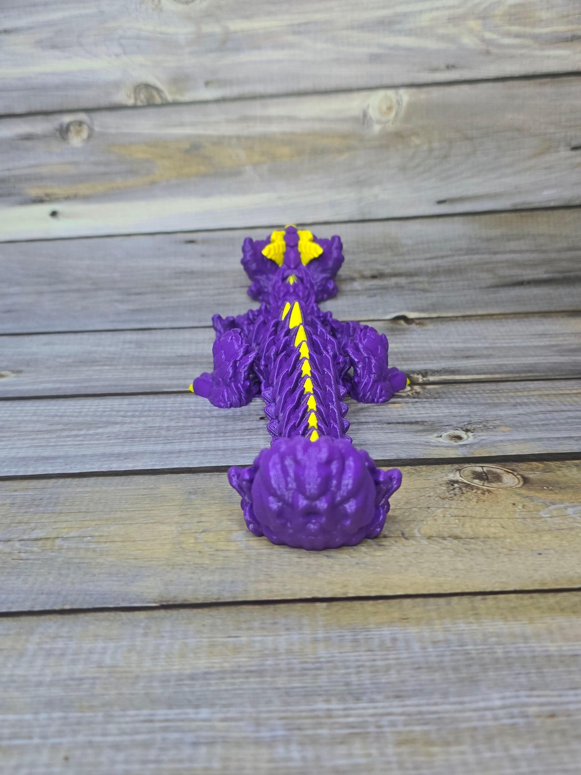 3D Printed Articulated Cat Dragon | Flexible Fantasy Creature Toy | Cute Desk Pet or Collectible
