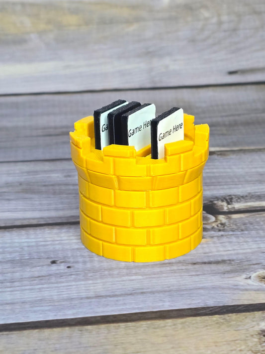 3D Printed Castle Game Cartridge Holder – Retro Tower Organizer for Game Storage