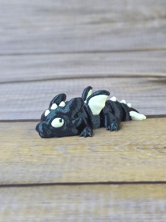 Cute Baby Dragon Figurine – Poseable 3D Printed Fantasy Collectible