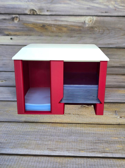 CardCare Center – 3D Printed Sleeve & Toploader Dispenser – Trading Card Organizer Box – Dual Slot Storage for Penny Sleeves - Toploaders