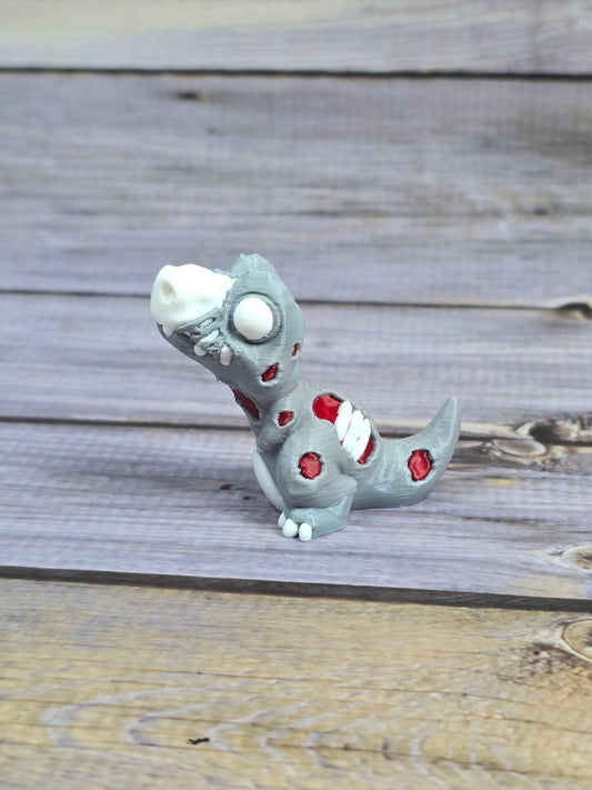 Zombie T-Rex Figurine – 3D Printed Undead Dinosaur | Creepy Cute Halloween Decor | Horror Dino Gift for Collectors