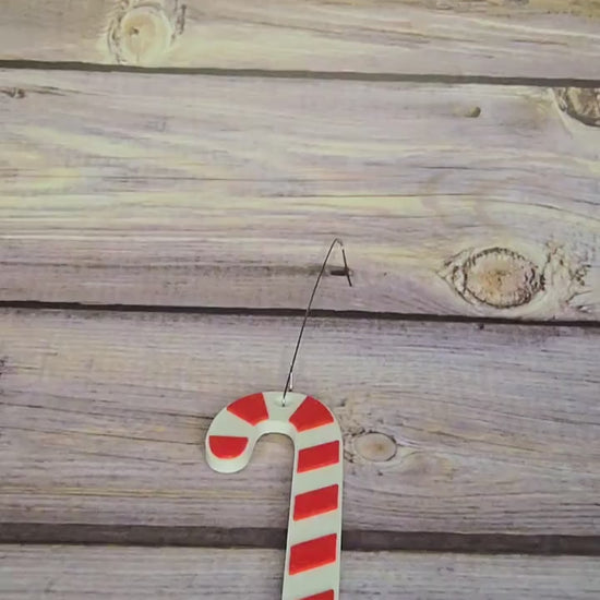 Festive 3D Printed Candy Cane Christmas Ornament - Unique Holiday Decor - Modern Christmas Tree Decoration - Gift Ready