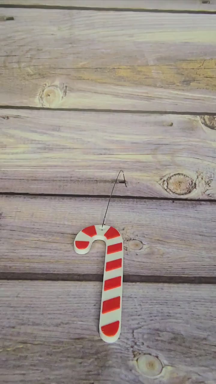 Festive 3D Printed Candy Cane Christmas Ornament - Unique Holiday Decor - Modern Christmas Tree Decoration - Gift Ready